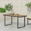 NicBex 62.75"/ 35"Outdoor Dining Table,Rectangle Patio Table With Aluminum Frame,Outdoor Furniture,Brown/Gray
