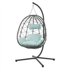 NicBex Egg-Shaped Hammock Chair With Stand,Porch Swing Chair With Cushion,Wicker Hanging Chair Outdoor For Bedroom,Living Room,Balcony,Dark Gray 15 NicBex Egg-Shaped Hammock Chair With Stand,Porch Swing Chair With Cushion,Wicker Hanging Chair Outdoor For Bedroom,Living Room,Balcony,Dark Gray -Nicbex GUEST d1462b0e 53b1 43ac b4db ce1fe36366d0