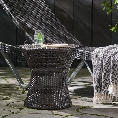 NicBex Hourglass PE Rattan Side Table, Weather-Resistant Outdoor&Indoor End Table, Boho Patio Stool For Poolside & Garden 9 NicBex Hourglass PE Rattan Side Table, Weather-Resistant Outdoor&Indoor End Table, Boho Patio Stool For Poolside & Garden - Image 7