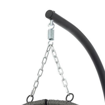 NicBex Egg-Shaped Hammock Chair With Stand,Porch Swing Chair With Cushion,Wicker Hanging Chair Outdoor For Bedroom,Living Room,Balcony,Dark Gray 6 NicBex Egg-Shaped Hammock Chair With Stand,Porch Swing Chair With Cushion,Wicker Hanging Chair Outdoor For Bedroom,Living Room,Balcony,Dark Gray - Image 4