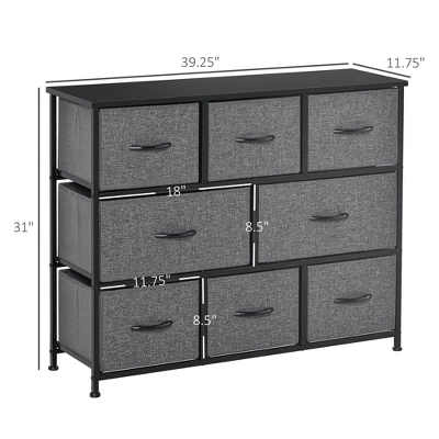 NicBex 8 Drawers Dresser For Bedroom,Fabric Dresser With Wooden Platform,Dressers For Kids Room,Living Room,Entry And Hallway,Dark Gray 4 NicBex 8 Drawers Dresser For Bedroom,Fabric Dresser With Wooden Platform,Dressers For Kids Room,Living Room,Entry And Hallway,Dark Gray - Image 2