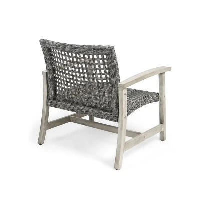 NicBex Set Of 2 Antique-Style Wicker Club Chair, Weather-Resistant Outdoor Dining Chairs With Acacia Wood & Wicker, Gray 16 NicBex Set Of 2 Antique-Style Wicker Club Chair, Weather-Resistant Outdoor Dining Chairs With Acacia Wood & Wicker, Gray - Image 14