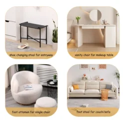 NicBex Handwoven Paper Rope Pouf Ottoman Bench, Foot Rest Shoes Stools For Living Room, Entryway And Bedroom -Nicbex GUEST d6dee8e2 a8a5 4b4b 80e5 037cb34ca73c