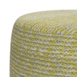 NicBex Round Braided Pouf Ottoman Versatile Accent Furniture For Comfort And Additional Seating, Muted Yellow/Natural -Nicbex GUEST d7cdd339 1c82 4c57 92e2 6dd9da176ec0