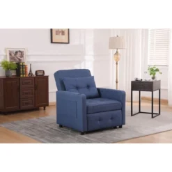 NicBex 3-in-1 Convertible Sleeper Chair,Modern Folding Sofa Bed With Side Pocket,Comfortable Couches With USB Port For Living Room,Gray/Beige/Blue -Nicbex GUEST d808eb63 da78 4ded af4b 3d7a6b526a71