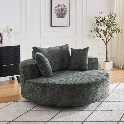 NicBex Couches For Living Room 55''L Chenille Single Swivel Sofa Chair Fluffy Modern Sleeper 360 Degree Swivel Chair With 3 Throw Pillows 9 NicBex Couches For Living Room 55''L Chenille Single Swivel Sofa Chair Fluffy Modern Sleeper 360 Degree Swivel Chair With 3 Throw Pillows - Image 7