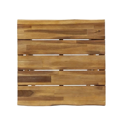 NicBex 18"/20" Outdoor Side Table,Square Patio End Table With Cross Base/Slab Design,Rustic Accent Table For Backyard And Deck,Outdoor Furniture,Teak 4 NicBex 18"/20" Outdoor Side Table,Square Patio End Table With Cross Base/Slab Design,Rustic Accent Table For Backyard And Deck,Outdoor Furniture,Teak - Image 2