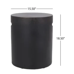 NicBex 15.5" Modern Round Outdoor Side Table,Lightweight Concrete Patio End Table,Outdoor Accent Table For Deck,Garden & Outdoor Furniture