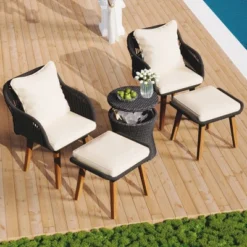 NicBex Outdoor Dining Table Set Wicker Bar Table With Upholstered Chairs & Ottomans,Patio Furniture Bistro Set For Garden,Backyard,Poolside 12 NicBex Outdoor Dining Table Set Wicker Bar Table With Upholstered Chairs & Ottomans,Patio Furniture Bistro Set For Garden,Backyard,Poolside -Nicbex GUEST d97e2a2b c6de 4a74 8e61 61fdd875dd66