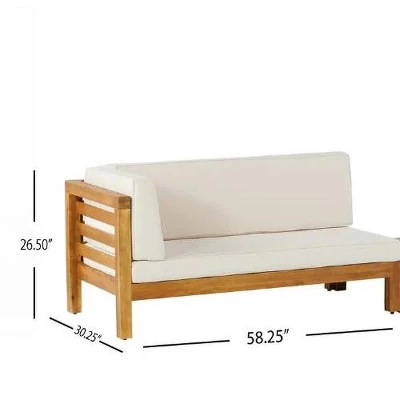 NicBex 4-Piece Sectional Couch With Coffee Table, V-Shaped Outdoor Patio Sofa Set, Acacia Wood Outdoor Sofa Set With Cushions 3 NicBex 4-Piece Sectional Couch With Coffee Table, V-Shaped Outdoor Patio Sofa Set, Acacia Wood Outdoor Sofa Set With Cushions