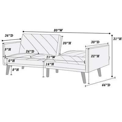 NicBex Couches For Living Room Modern Adjustable Sofa Bed Convertible Folding Couch With Wooden Leg For Apartment 6 NicBex Couches For Living Room Modern Adjustable Sofa Bed Convertible Folding Couch With Wooden Leg For Apartment - Image 4