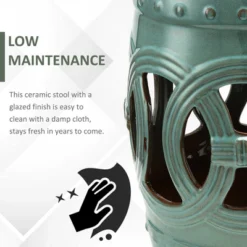 NicBex Outdoor Ceramic Garden Stool Round Side End Table With Woven Lattice Design,Outdoor Table With Glazed Strong Materials For Patio -Nicbex GUEST df4f0db6 6774 4ee3 a8bc 676fea1b0b9b 1