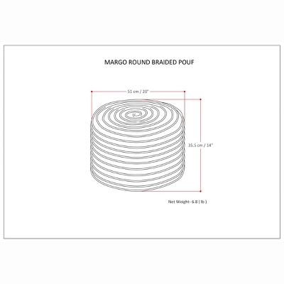 NicBex Round Braided Pouf Ottoman Versatile Accent Furniture For Comfort And Additional Seating, Multi Color 6 NicBex Round Braided Pouf Ottoman Versatile Accent Furniture For Comfort And Additional Seating, Multi Color - Image 4