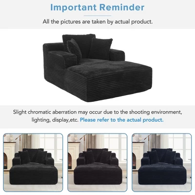 NicBex Modern Corduroy Upholstered Sofa Bed With Back Cushion & Removable Pillows,Fluffy Sleeper Chair For Living Room,Bedroom 5 NicBex Modern Corduroy Upholstered Sofa Bed With Back Cushion & Removable Pillows,Fluffy Sleeper Chair For Living Room,Bedroom - Image 3