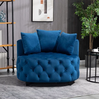 NicBex Couches For Living Room 36.6" Sofa Chair Accent Chair Modern Velvet Upholstered Sofa Couch Classical Barrel Chair With 3 Throw Pillows 8 NicBex Couches For Living Room 36.6" Sofa Chair Accent Chair Modern Velvet Upholstered Sofa Couch Classical Barrel Chair With 3 Throw Pillows - Image 6