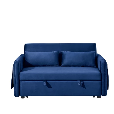 NicBex 55" Convertible Velvet Loveseat Sofa With 2 Detachable Arm Pockets, 2 Pillows And Adjustable Backrest For Living Room 8 NicBex 55" Convertible Velvet Loveseat Sofa With 2 Detachable Arm Pockets, 2 Pillows And Adjustable Backrest For Living Room - Image 6