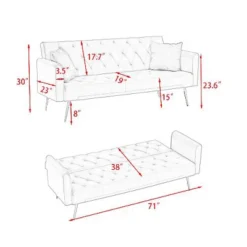 NicBex 71" Modern Convertible Sofa Bed, Velvet Couch For Living Room, American Retro Sleeper Sofa, Upholstered Loveseat Sofa For Living Room 15 NicBex 71" Modern Convertible Sofa Bed, Velvet Couch For Living Room, American Retro Sleeper Sofa, Upholstered Loveseat Sofa For Living Room -Nicbex GUEST e071582a ef61 47ae a21f 546c523a2e66