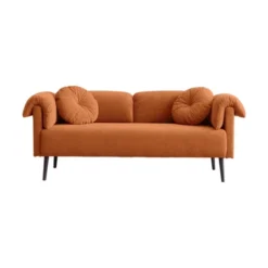 NicBex 68.5 Inch Loveseat Sofa Upholstered Lamb Wool Sofa Couch With Throw Pillows And Metal Legs For Living Room,Apartment -Nicbex GUEST e11c9bb2 c5ee 4adb b8ea fd924979838c