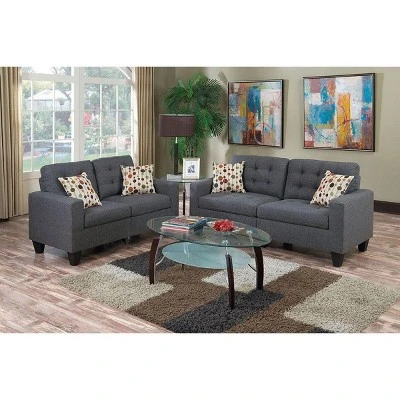 NicBex Couches For Living Room 2pc Sofa Set Polyfiber Tufted Upholstered Solid Pine Loveseat Sofa Couch With Pillows 8 NicBex Couches For Living Room 2pc Sofa Set Polyfiber Tufted Upholstered Solid Pine Loveseat Sofa Couch With Pillows - Image 6