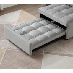 NicBex Convertible Sofa Bed Single Couch With Pull Out Bed & Detachable Backs,Upholstered Velvet Sleeper Sofa For Living Room,Bedroom,Gray -Nicbex GUEST e41ae800 e228 4505 8bc6 42818adf1059
