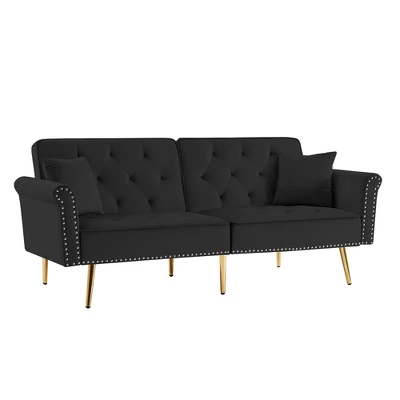 NicBex Velvet Loveseat Sofa,Mid Century Modern Tufted Sofa Couch With 2 Pillows And Nailhead Trim,2-Seater Loveseat For Living Room 3 NicBex Velvet Loveseat Sofa,Mid Century Modern Tufted Sofa Couch With 2 Pillows And Nailhead Trim,2-Seater Loveseat For Living Room