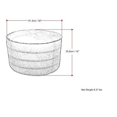 NicBex Large Round Coffee Table Pouf Ottoman Footstool For Living Room, Bedroom, Distressed Brown 4 NicBex Large Round Coffee Table Pouf Ottoman Footstool For Living Room, Bedroom, Distressed Brown - Image 2