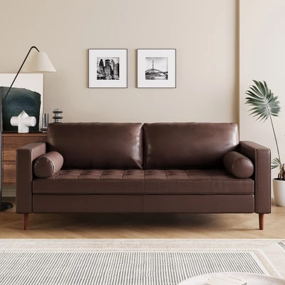 NicBex Modern 3-Seat Tufted Design Sofa Couch For Living Room,Bedroom,PU Leather Upholstered Lounge Settee Sofa With Deep Cushions 8 NicBex Modern 3-Seat Tufted Design Sofa Couch For Living Room,Bedroom,PU Leather Upholstered Lounge Settee Sofa With Deep Cushions - Image 6