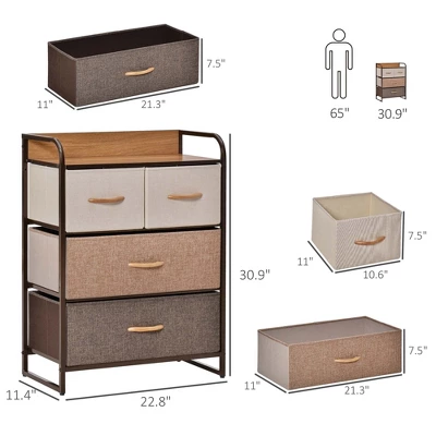 NicBex 4/5/7 Fabric Drawer Dresser,Modern Closet Dressers Chest Of Drawers With Steel Frame And Wood Top For Bedroom,Living Room,Entryway 4 NicBex 4/5/7 Fabric Drawer Dresser,Modern Closet Dressers Chest Of Drawers With Steel Frame And Wood Top For Bedroom,Living Room,Entryway - Image 2