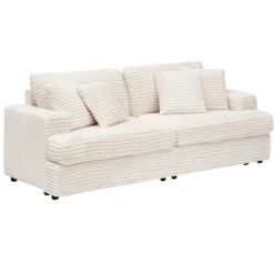 NicBex Corduroy Loveseat Sofa Upholstered 2 Seater Sofa Couch With 4 Matching Toss Pillows Modern Love Seat Couches For Living Room,Bedroom -Nicbex GUEST e7b25af8 ab31 4215 b336 5672c3771e9f