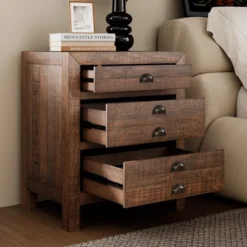 NicBex Rustic Three Drawer Nightstand Farmhouse Night Stand Reclaimed Solid Wood Bedside Table For Bedroom, Living Room 10 NicBex Rustic Three Drawer Nightstand Farmhouse Night Stand Reclaimed Solid Wood Bedside Table For Bedroom, Living Room -Nicbex GUEST e8877183 f705 4270 9208 208c61e199c9