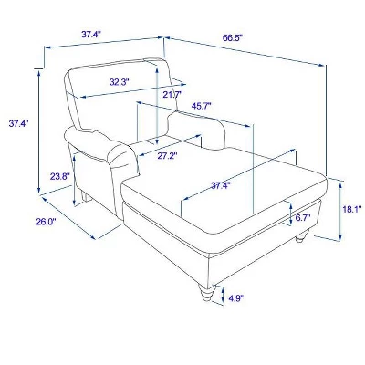 NicBex Couches For Living Room 37.4" Oversized Chaise Fabric Upholstered 1-Seater Sofa Couch Lounger Comfort Sleeper Sofa With Solid Wood Legs 6 NicBex Couches For Living Room 37.4" Oversized Chaise Fabric Upholstered 1-Seater Sofa Couch Lounger Comfort Sleeper Sofa With Solid Wood Legs - Image 4