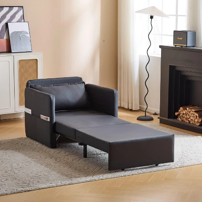 NicBex 3-in-1 Convertible Chair/Floor Bed - Sofa To Sleeper With Charging Tray Table, Fabric Upholstery 4 NicBex 3-in-1 Convertible Chair/Floor Bed - Sofa To Sleeper With Charging Tray Table, Fabric Upholstery - Image 2