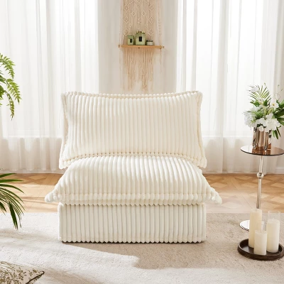 NicBex Couches For Living Room Single Deep Seat Sofa Couch Corduroy Slip-covered Armchair With 1 Big Back Cushion And 2 Big Toss Pillows 3 NicBex Couches For Living Room Single Deep Seat Sofa Couch Corduroy Slip-covered Armchair With 1 Big Back Cushion And 2 Big Toss Pillows