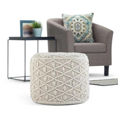 NicBex Round Macrame Pouf Ottoman Versatile Accent Furniture For Comfort And Additional Seating, Natural 9 NicBex Round Macrame Pouf Ottoman Versatile Accent Furniture For Comfort And Additional Seating, Natural - Image 7