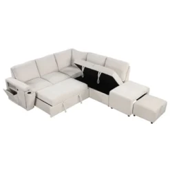 NicBex Couches For Living Room L-shaped Sectional Sofa Upholstered Sofa Couch With Storage Space, USB Ports, And Cup Holders On The Armrests 11 NicBex Couches For Living Room L-shaped Sectional Sofa Upholstered Sofa Couch With Storage Space, USB Ports, And Cup Holders On The Armrests -Nicbex GUEST ea007c59 7513 484e 964c 8ad11ade2108