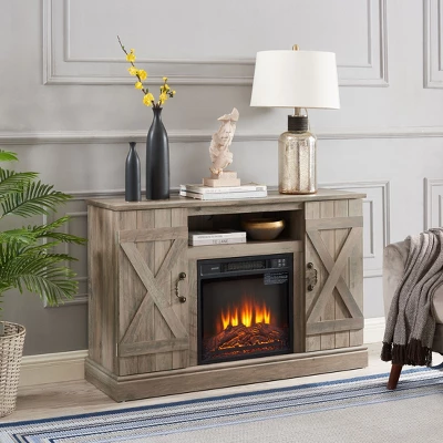 NicBex 47 Inch Fireplace TV Stand With Storage Cabinet For TV Up To 43",Modern Media Entertainment Center With Electric Fireplace Insert,Gray 3 NicBex 47 Inch Fireplace TV Stand With Storage Cabinet For TV Up To 43",Modern Media Entertainment Center With Electric Fireplace Insert,Gray