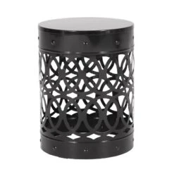 NicBex Outdoor End Table Modern Outdoor Metal End Table Outdoor Side Table, Metal Patio Table Outdoor Coffee Table For Backyard, Balcony, Porch