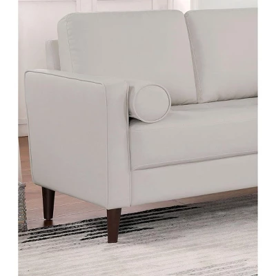 NicBex Couches For Living Room 1pc Contemporary Sofa Loveseat Only Leatherette Upholstered Sofa With Pillows, Off-White 4 NicBex Couches For Living Room 1pc Contemporary Sofa Loveseat Only Leatherette Upholstered Sofa With Pillows, Off-White - Image 2