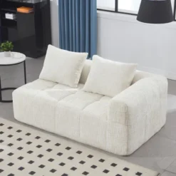 NicBex Modern Chenille Loveseat Sofa With Left Arm & Removable Pillows, Minimalist 2-Seater Sofa For Living Room & Bedroom, Beige 17 NicBex Modern Chenille Loveseat Sofa With Left Arm & Removable Pillows, Minimalist 2-Seater Sofa For Living Room & Bedroom, Beige -Nicbex GUEST ec9f579d bf98 484e 86a3 b023b9ef60ef 1