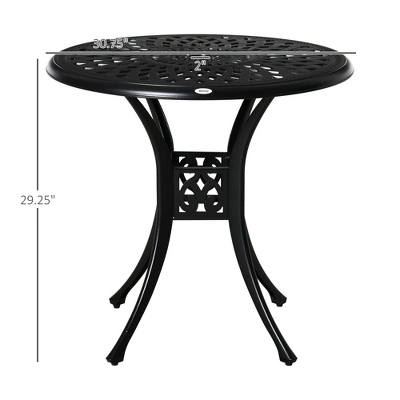 NicBex 30.8" Outdoor Dining Table,Round Aluminum Patio Table With Black Frame And Umbrella Hole For 2 To 4 Chairs,Outdoor Furniture,Black 4 NicBex 30.8" Outdoor Dining Table,Round Aluminum Patio Table With Black Frame And Umbrella Hole For 2 To 4 Chairs,Outdoor Furniture,Black - Image 2