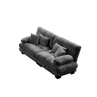 NicBex Couches For Living Room 2-Seater Sofa Cloud Couch Comfort Chenille Upholstered Sofa 2 Lumbar Pillows And 2 Throw Pillows For Bedroom 3 NicBex Couches For Living Room 2-Seater Sofa Cloud Couch Comfort Chenille Upholstered Sofa 2 Lumbar Pillows And 2 Throw Pillows For Bedroom