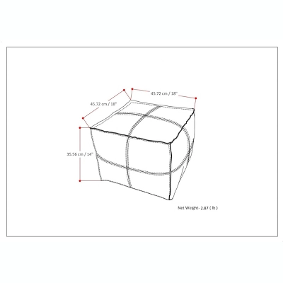 NicBex Square Pouf Ottoman Soft Footstool For Lounge Area, Bedroom, Dark Brown 3 NicBex Square Pouf Ottoman Soft Footstool For Lounge Area, Bedroom, Dark Brown