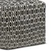 NicBex Modern Square Woven Pouf Ottoman Soft And Comfortable Utdoor/Indoor Footstool For Living Room, Bedroom, Black/White