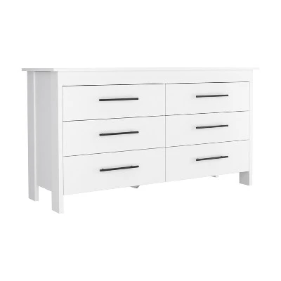 NicBex 6 Drawer Double Dresser For Bedroom,Modern Style Drawers With Black Metal Pulls,Dressers For Kids Room,Living Room,Entry And Hallway 10 NicBex 6 Drawer Double Dresser For Bedroom,Modern Style Drawers With Black Metal Pulls,Dressers For Kids Room,Living Room,Entry And Hallway - Image 8