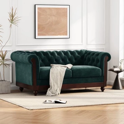NicBex Loveseat Sofa Mid Century Velvet Fabric Upholstered Sofa Couch 2 Seater Tufted Button Loveseat Couch For Bedroom,Living Room 3 NicBex Loveseat Sofa Mid Century Velvet Fabric Upholstered Sofa Couch 2 Seater Tufted Button Loveseat Couch For Bedroom,Living Room