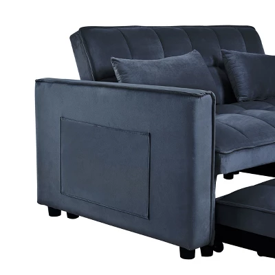 NicBex 3-in-1 Convertible Sleeper Sofa Bed With Adjustable Backrest,Pull-Out Couch Bed With Pockets,Velvet Loveseat Sofa For Living Room 4 NicBex 3-in-1 Convertible Sleeper Sofa Bed With Adjustable Backrest,Pull-Out Couch Bed With Pockets,Velvet Loveseat Sofa For Living Room - Image 2