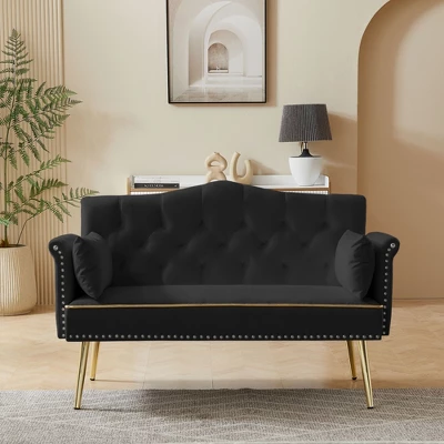 NicBex 2 Seater Loveseat Sofa Modern Upholstered Loveseat Couch With Tufted Back And Metal Legs Suitable For Living Room,Apartment 5 NicBex 2 Seater Loveseat Sofa Modern Upholstered Loveseat Couch With Tufted Back And Metal Legs Suitable For Living Room,Apartment - Image 3