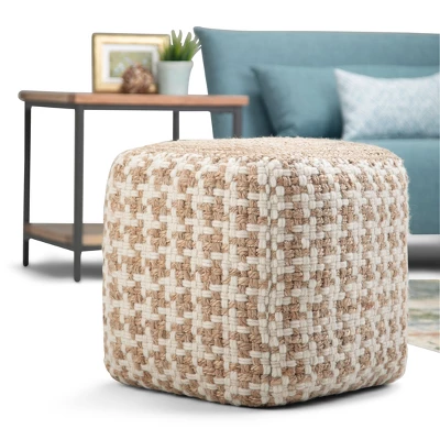 NicBex Stylish Cube Pouf Ottoman Soft Textured Footstool For Living Room, Bedroom, Lounge, Natural 3 NicBex Stylish Cube Pouf Ottoman Soft Textured Footstool For Living Room, Bedroom, Lounge, Natural