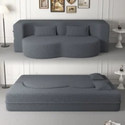 NicBex Modern Floor Convertible Sofa Bed Loveseat Couch With Pillows,Upholstered Futon Sofa For Living Room,Bedroom 22 NicBex Modern Floor Convertible Sofa Bed Loveseat Couch With Pillows,Upholstered Futon Sofa For Living Room,Bedroom -Nicbex GUEST f4193db8 4206 4e6d 880f 7ee2626e95d2