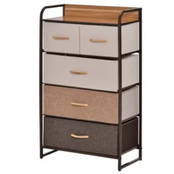 NicBex 5 Drawers Dresser For Bedroom,Fabric Dresser With Wooden Platform,Dressers For Kids Room,Living Room,Entry And Hallway,Brown 11 NicBex 5 Drawers Dresser For Bedroom,Fabric Dresser With Wooden Platform,Dressers For Kids Room,Living Room,Entry And Hallway,Brown -Nicbex GUEST f52b7b2c 2184 46a5 ba37 25e0be99065b